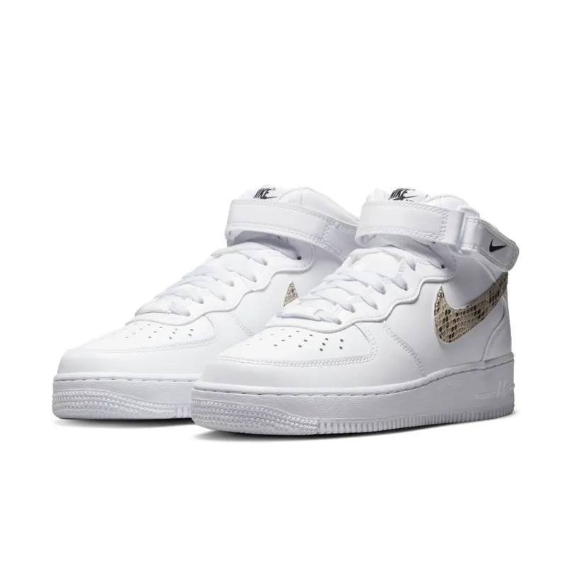 Nike Air Force 1 ’07 Mid White Snake Swoosh (Women’s) (DD9625-101)