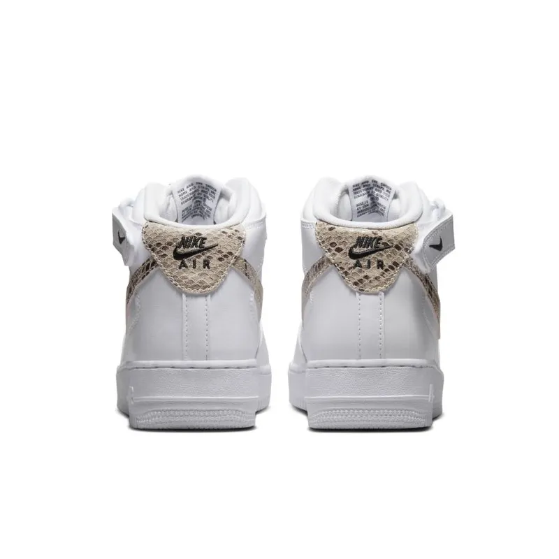 Nike Air Force 1 ’07 Mid White Snake Swoosh (Women’s) (DD9625-101)