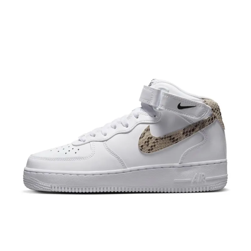 Nike Air Force 1 ’07 Mid White Snake Swoosh (Women’s) (DD9625-101)