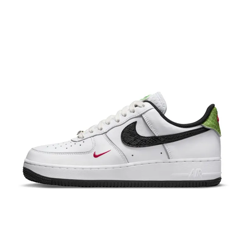 Nike Air Force 1 Low ’07 Just Do It Snakeskin White Black (Women’s) (DV1492-101)