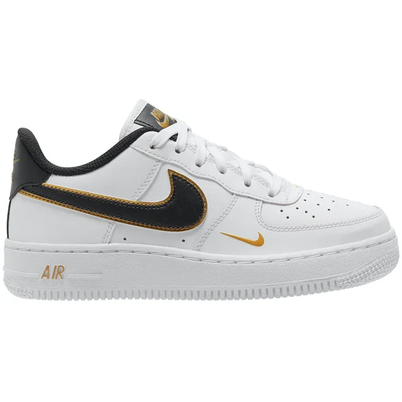 Nike Air Force 1 Low ’07 LV8 Double Swoosh White Metallic Gold (GS) (DM3322-100)