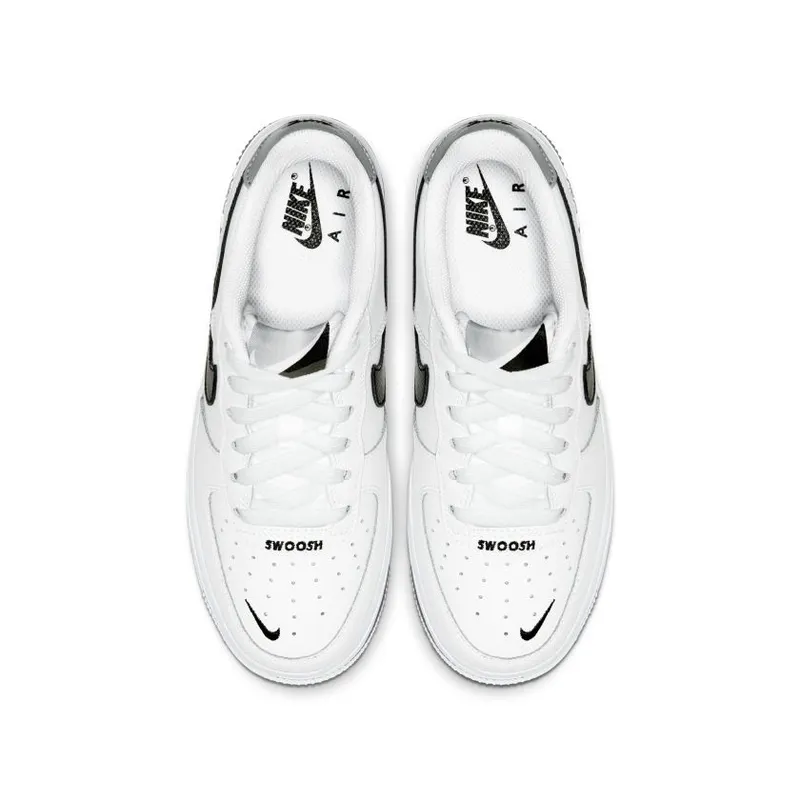 Nike Air Force 1 Low ’07 LV8 White Black Mini Swoosh (GS) (CT5531-100)