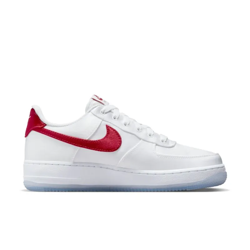 Nike Air Force 1 Low ’07 Satin White Varsity Red (Women’s) (DX6541-100)