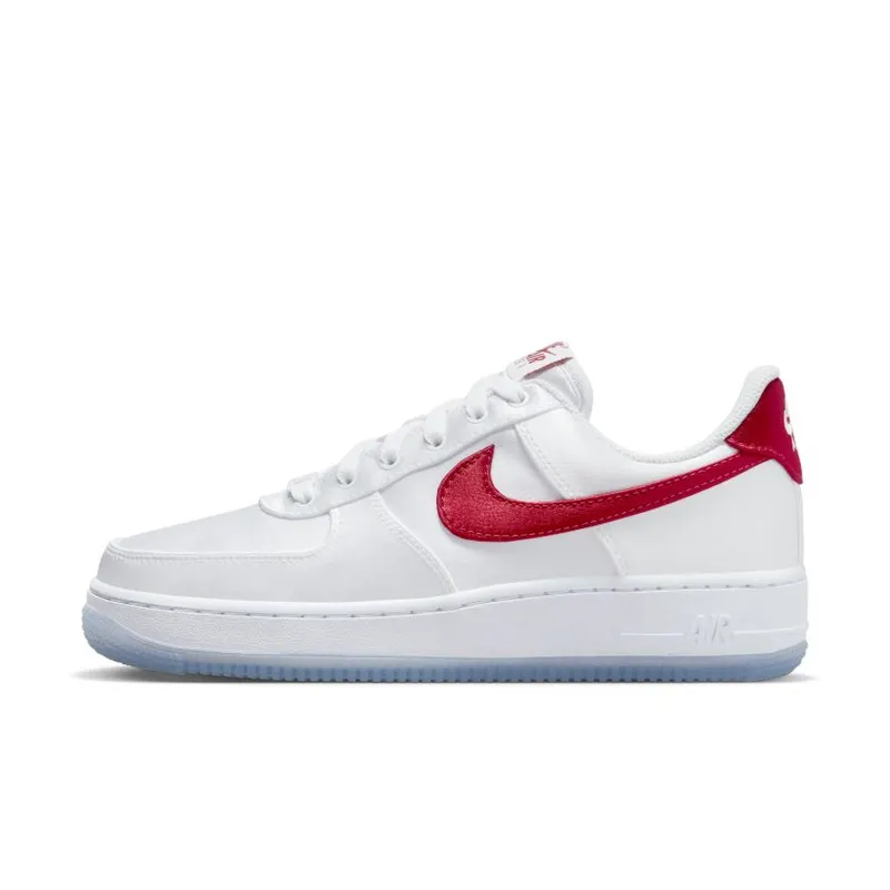 Nike Air Force 1 Low ’07 Satin White Varsity Red (Women’s) (DX6541-100)