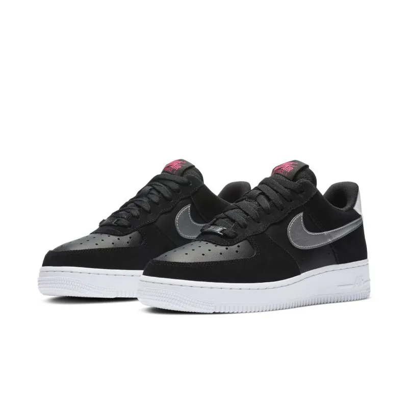 Nike Air Force 1 Low Black Pink Blast Metallic Silver (Women’s) (DA4282-001)