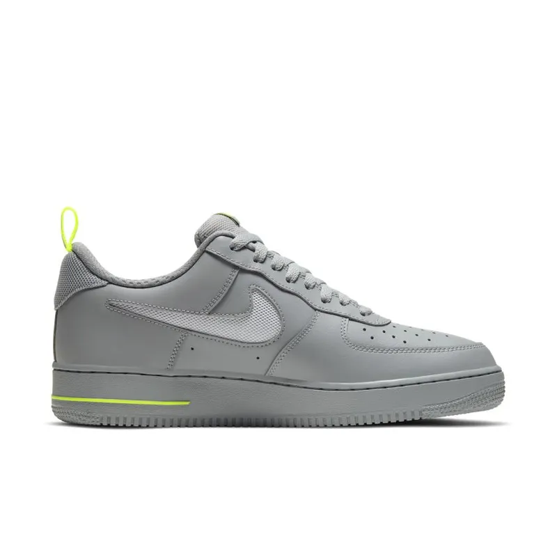 Nike Air Force 1 Low Cut Out Swoosh Particle Grey Volt (DC1429-001)