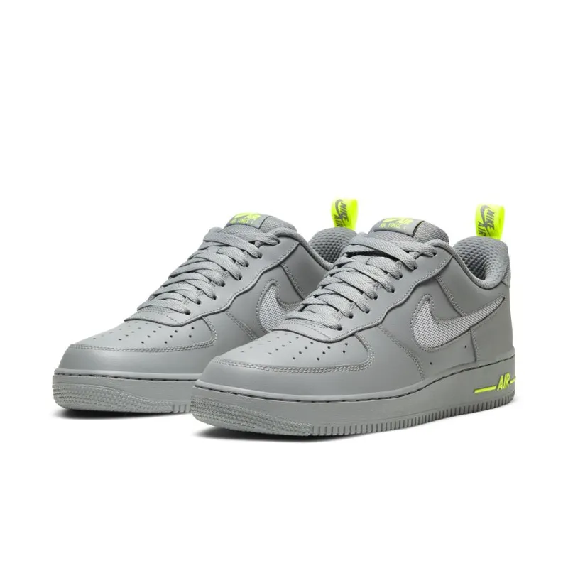 Nike Air Force 1 Low Cut Out Swoosh Particle Grey Volt (DC1429-001)