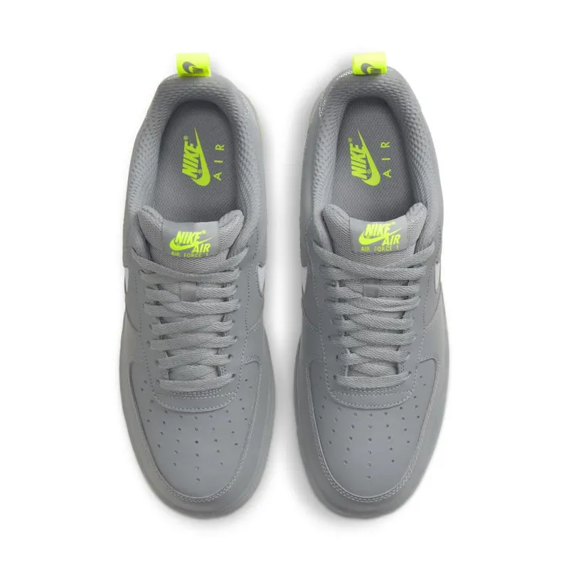 Nike Air Force 1 Low Cut Out Swoosh Particle Grey Volt (DC1429-001)