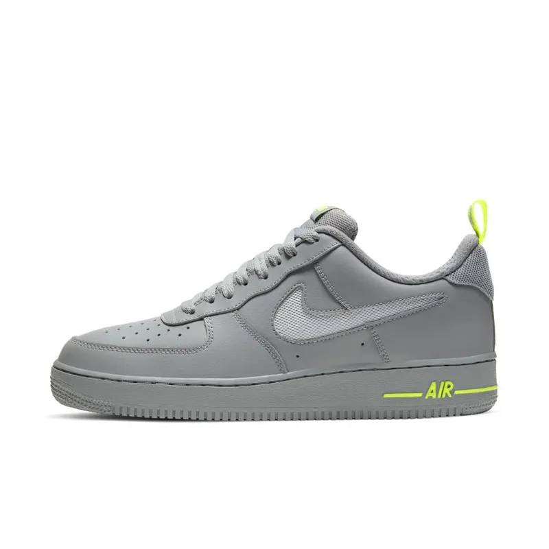 Nike Air Force 1 Low Cut Out Swoosh Particle Grey Volt (DC1429-001)