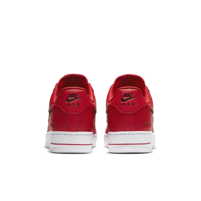 Nike Air Force 1 Low Cut Out Swoosh Red Black (CZ7377-600)