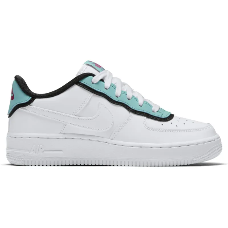 Nike Air Force 1 Low Double Layer Aqua Black (GS) (BV1084-100)