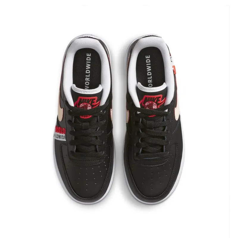 Nike Air Force 1 Low LV8 Worldwide Pack Grey Crimson (GS) (CN8536-001)