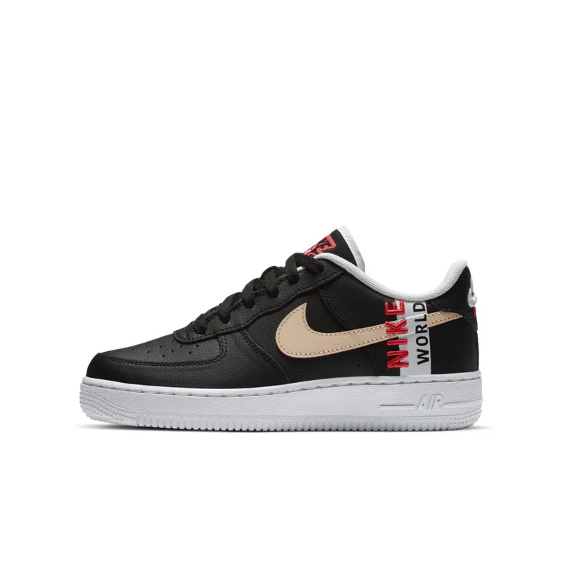 Nike Air Force 1 Low LV8 Worldwide Pack Grey Crimson (GS) (CN8536-001)