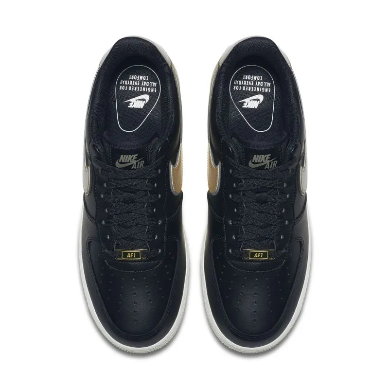 Nike Air Force 1 Low Metallic Swoosh Black (Women’s) (AR0642-002)