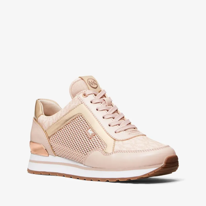 Michael Kors MK Maddy Mixed-Media Trainer – Sf Pnk/ballt (49S9MAFS2L-1779)
