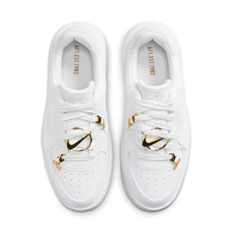 Nike Air Force 1 Low PLT.AF.ORM Bling White Metallic Gold (Women’s) (FB8473-100)