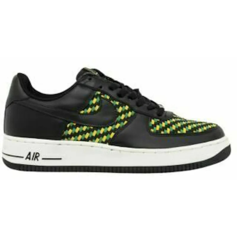 Nike Air Force 1 Low Premium Woven Black Green Yellow (309096-002)