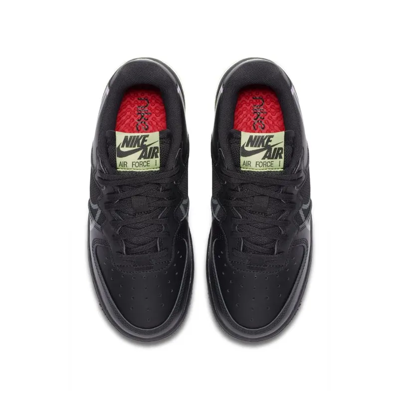 Nike Air Force 1 Low React Black Violet Star Barely Volt (GS) (CD6960-001)
