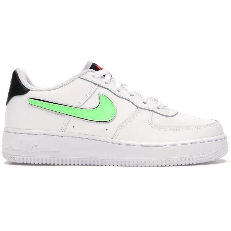 Nike Air Force 1 Low Removable Swoosh White Green Strike (GS) (AR7446-100)