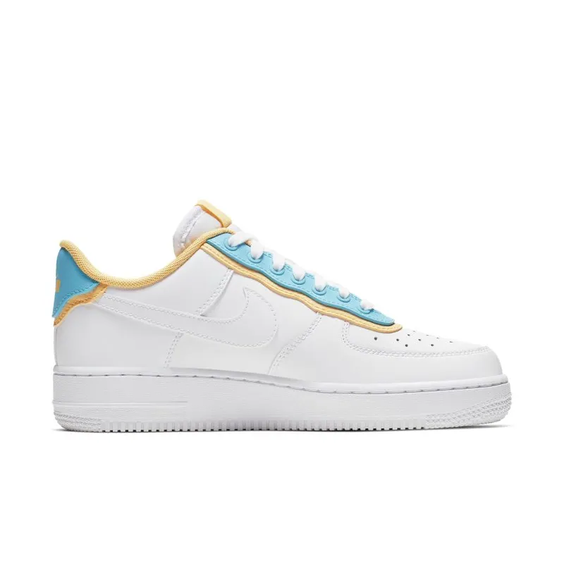 Nike Air Force 1 Low SE White Light Blue Fury Topaz Gold (Women’s) (AA0287-105)
