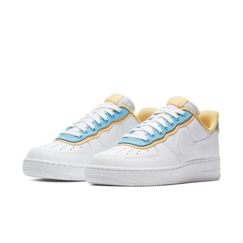 Nike Air Force 1 Low SE White Light Blue Fury Topaz Gold (Women’s) (AA0287-105)