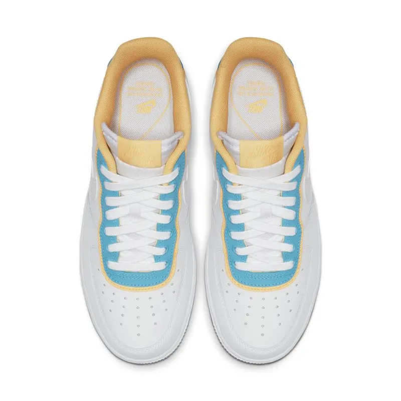 Nike Air Force 1 Low SE White Light Blue Fury Topaz Gold (Women’s) (AA0287-105)