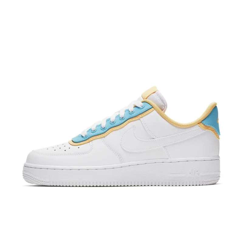 Nike Air Force 1 Low SE White Light Blue Fury Topaz Gold (Women’s) (AA0287-105)