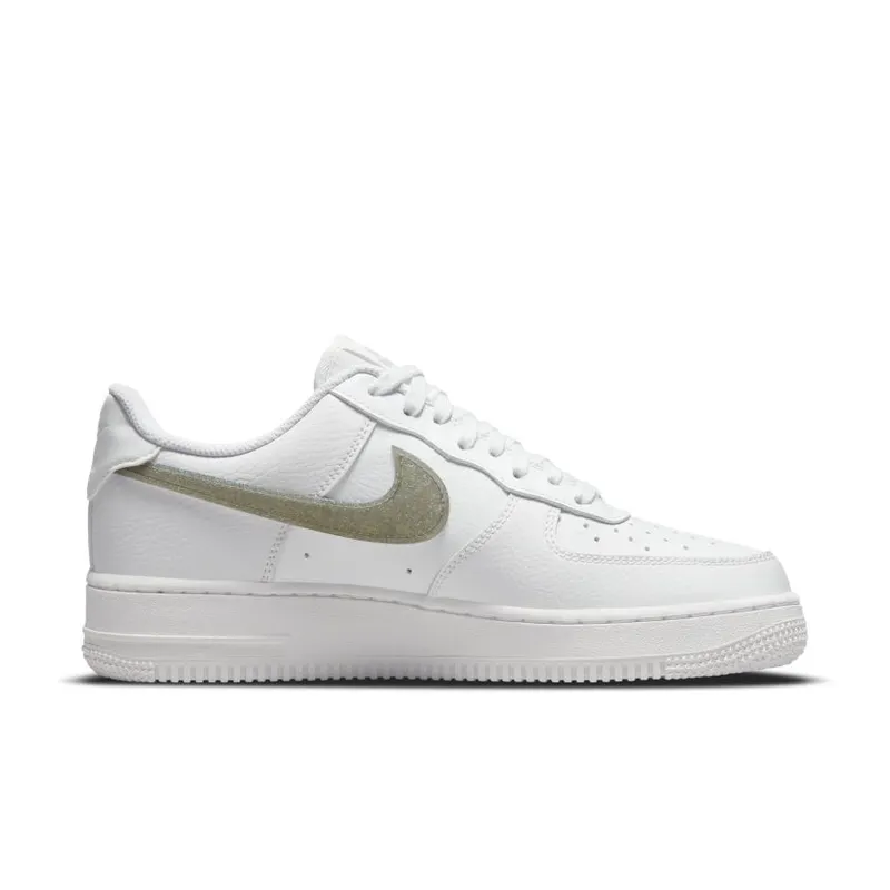 Nike Air Force 1 Low White Gold Glitter Swoosh (Women’s) (DH4407-101)