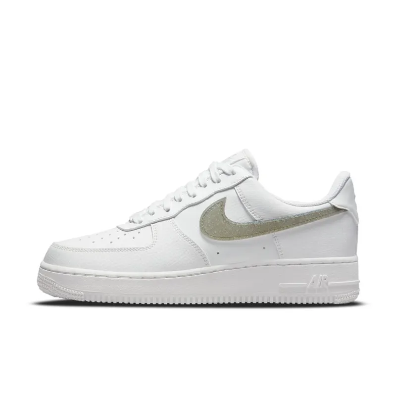 Nike Air Force 1 Low White Gold Glitter Swoosh (Women’s) (DH4407-101)