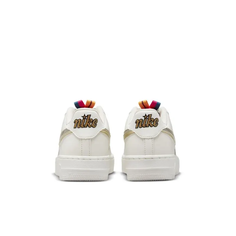 Nike Air Force 1 LV8 Double Swoosh Silver Gold (GS) (DH9595-001)