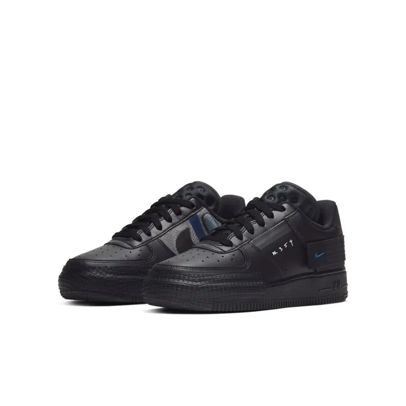 Nike Air Force 1 Low Type Black Photo Blue (GS) (BQ4793-002)
