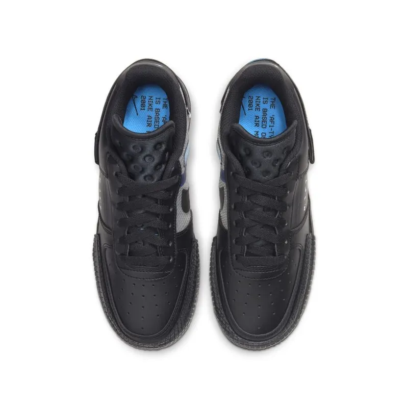 Nike Air Force 1 Low Type Black Photo Blue (GS) (BQ4793-002)