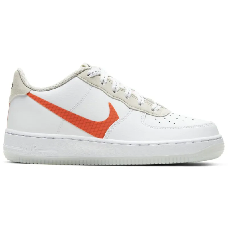 Nike Air Force 1 White Total Orange (GS) (CD7409-100)