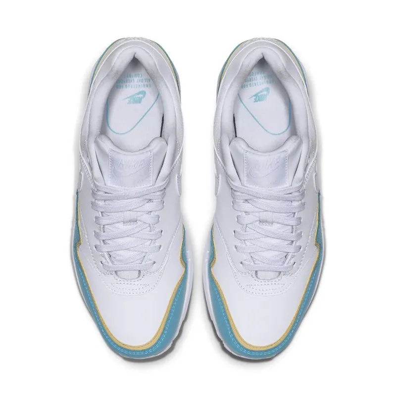 Nike Air Max 1 Liner White Blue (Women’s) (881101-103)