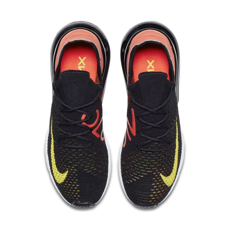 Nike Air Max 270 Flyknit Black Bright Crimson Yellow Strike (Women’s) (AH6803-003)