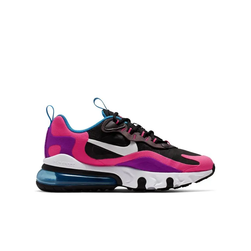 Nike Air Max 270 React Black Hyper Pink Vivid Purple (GS) (BQ0101-001)