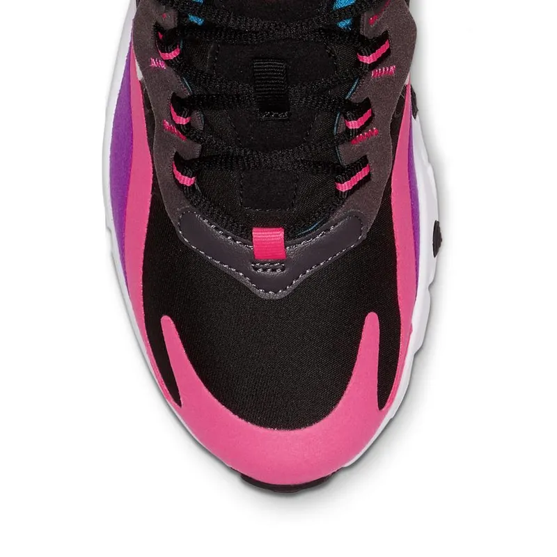 Nike Air Max 270 React Black Hyper Pink Vivid Purple (GS) (BQ0101-001)
