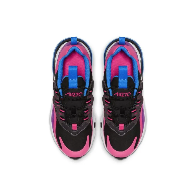 Nike Air Max 270 React Black Hyper Pink Vivid Purple (PS) (BQ0100-001)