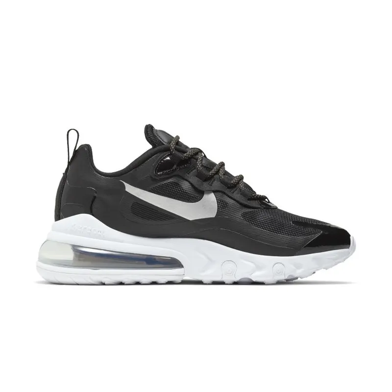 Nike Air Max 270 React Black Metallic Silver (Women’s) (CT3426-001)