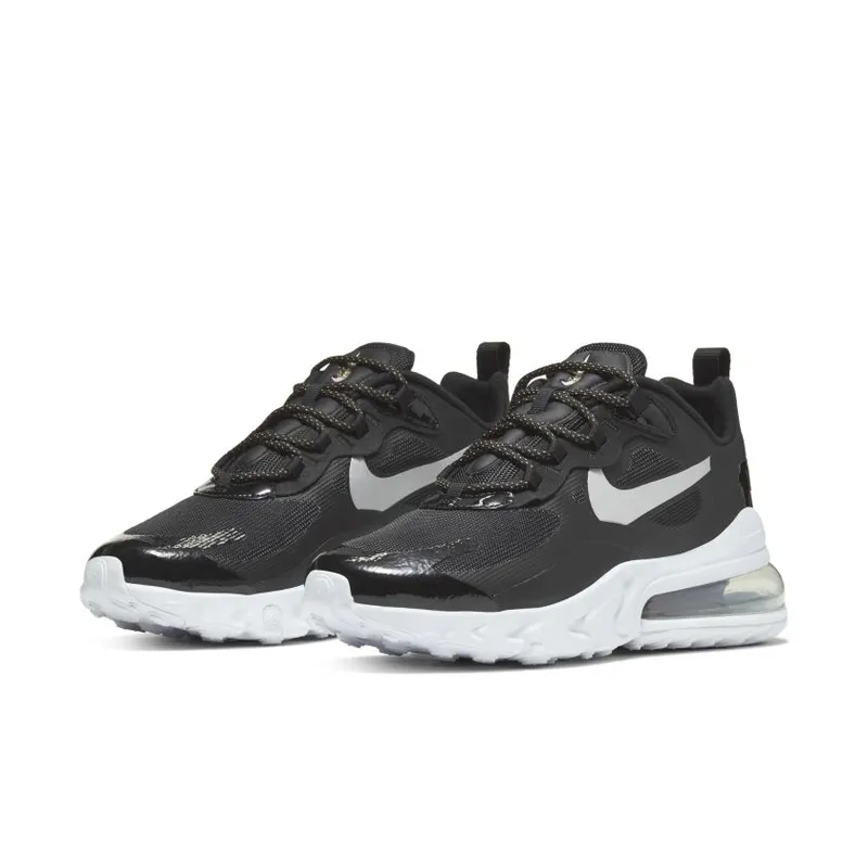 Nike Air Max 270 React Black Metallic Silver (Women’s) (CT3426-001)