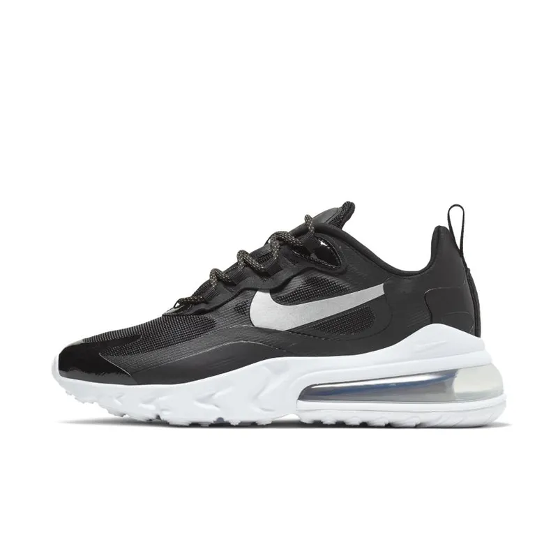 Nike Air Max 270 React Black Metallic Silver (Women’s) (CT3426-001)