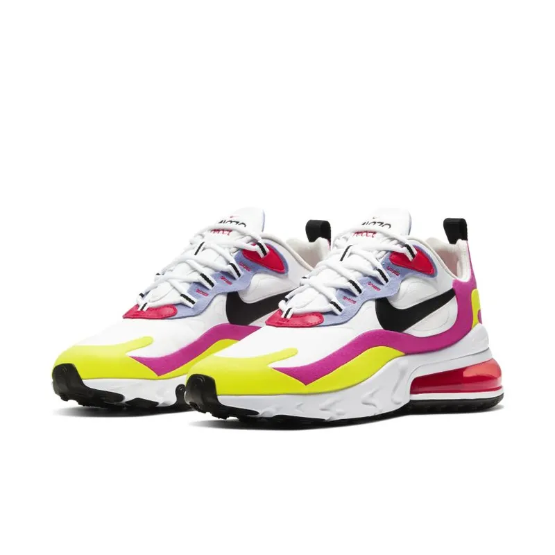 Nike Air Max 270 React White Pink Yellow (Women’s) (CZ9351-100)