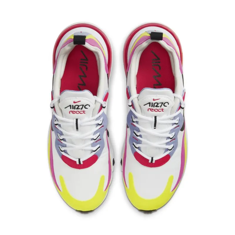 Nike Air Max 270 React White Pink Yellow (Women’s) (CZ9351-100)