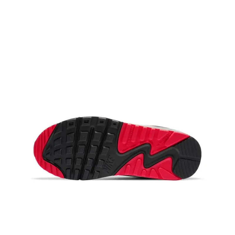 Nike Air Max 90 Black Radiant Red Wolf Grey (GS) (CD6864-009)