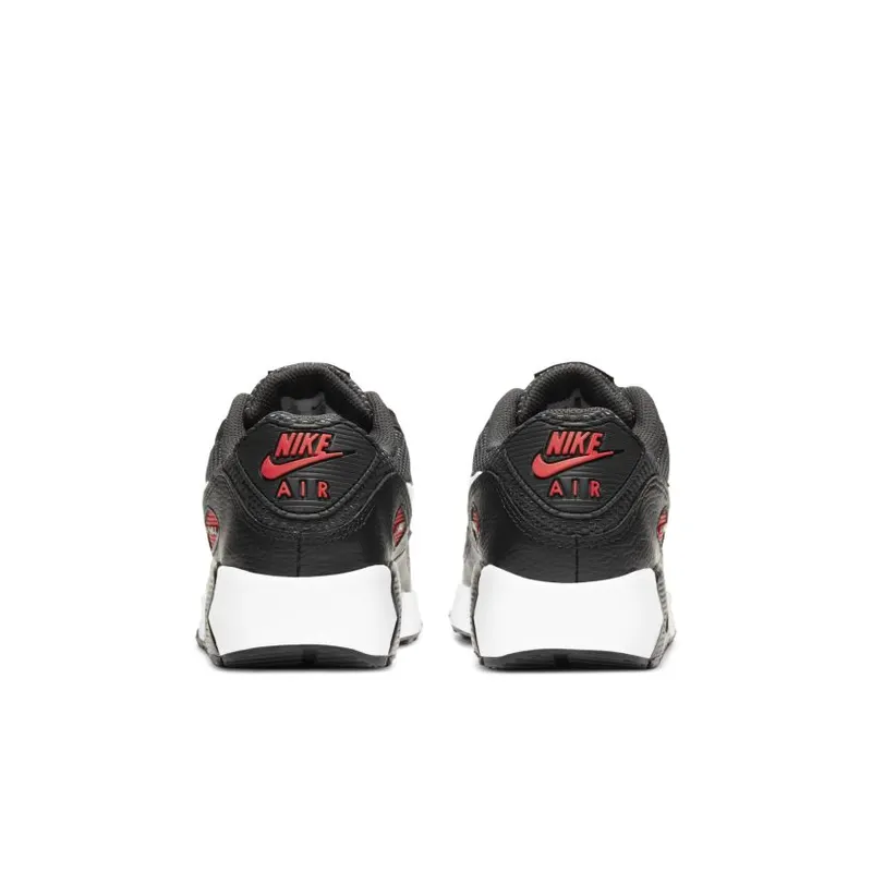 Nike Air Max 90 Dark Smoke Grey Black University Red White (GS) (DH4349-001)