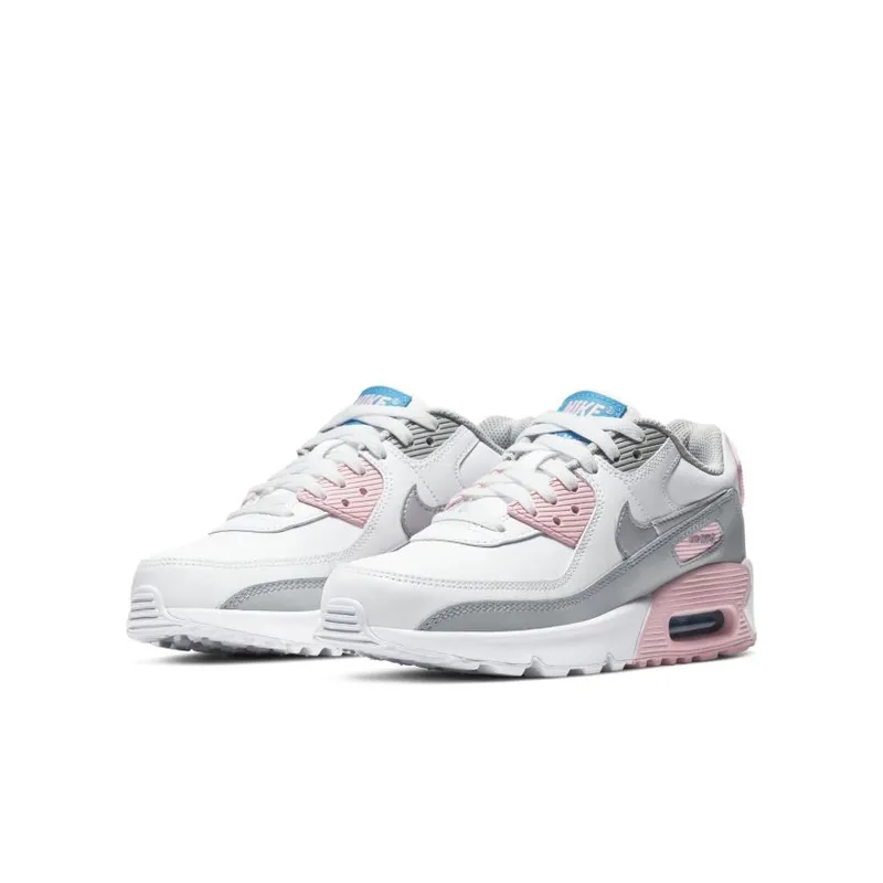 Nike Air Max 90 Leather Metallic Silver Pink (GS) (CD6864-004)