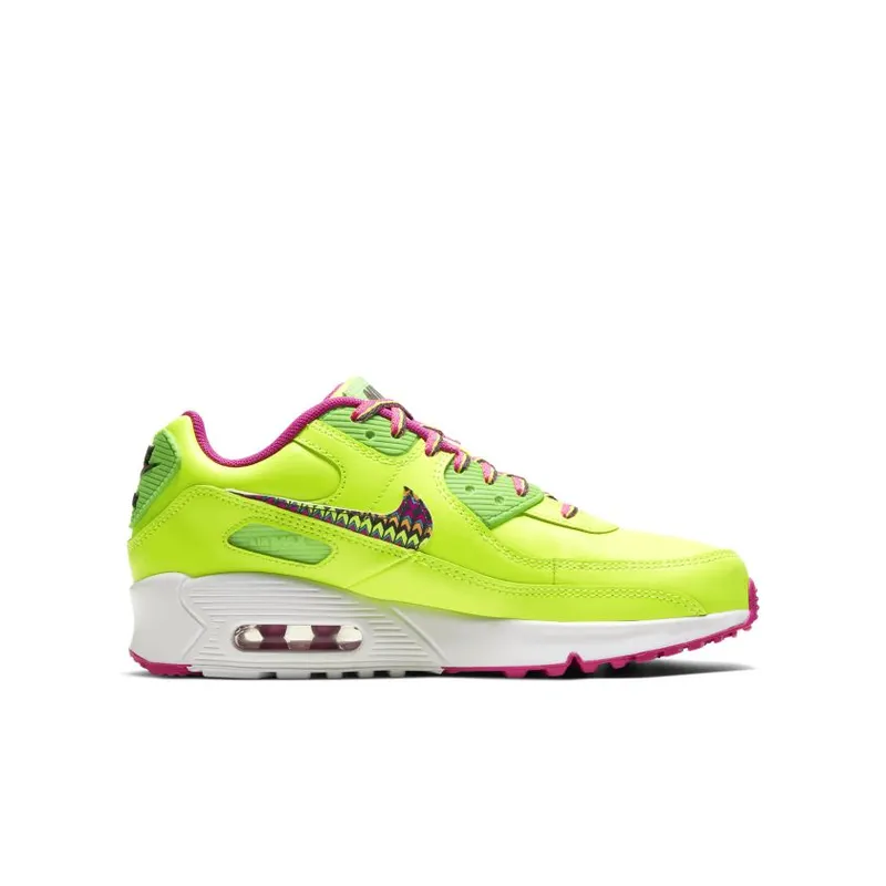 Nike Air Max 90 Leather Volt Fire Pink (GS) (CW5795-700)