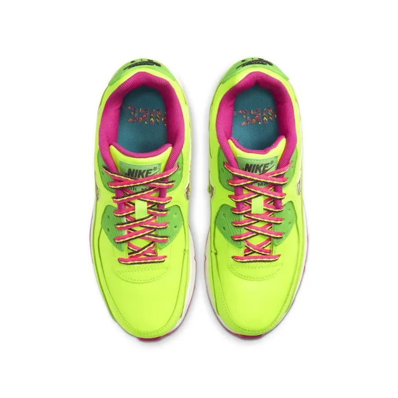 Nike Air Max 90 Leather Volt Fire Pink (GS) (CW5795-700)