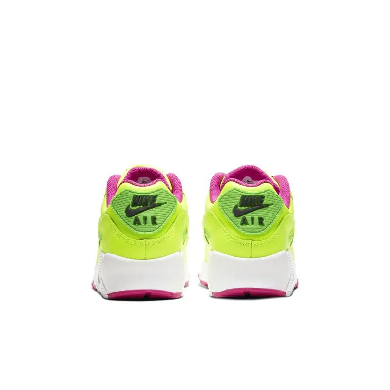 Nike Air Max 90 Leather Volt Fire Pink (GS) (CW5795-700)