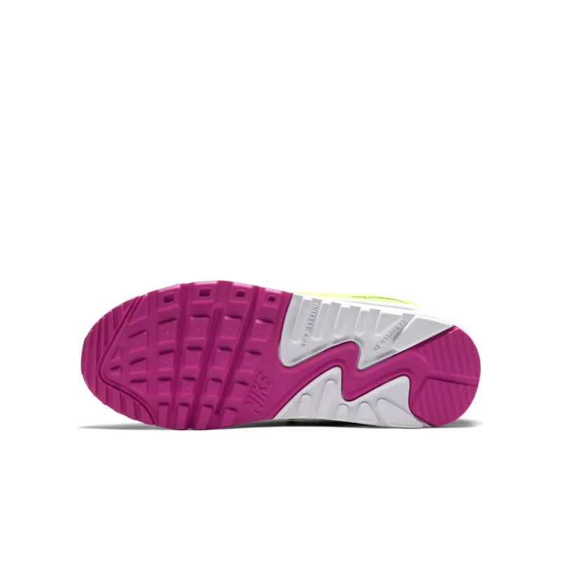 Nike Air Max 90 Leather Volt Fire Pink (GS) (CW5795-700)